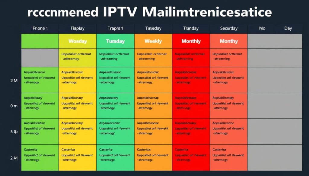 Calendar showing IPTV maintenance schedule