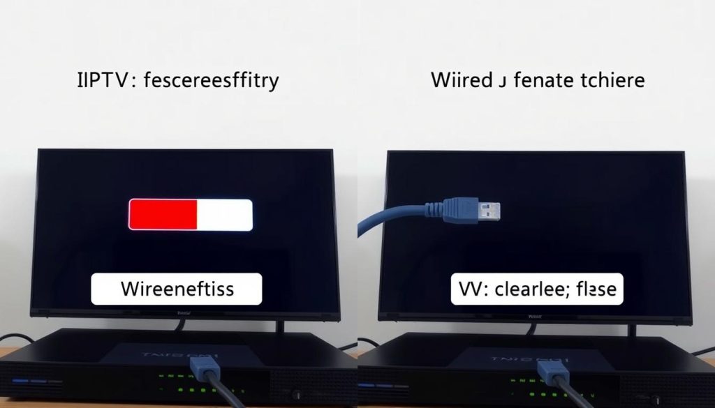 Comparison of wired vs wireless connection for IPTV streaming