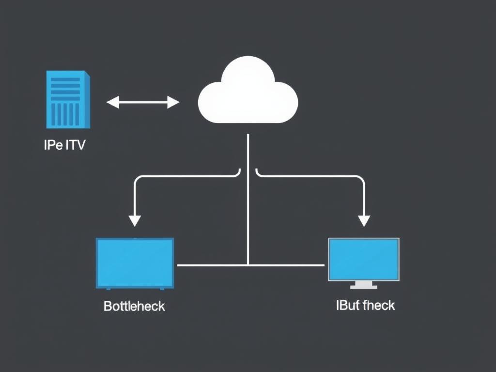 Diagram showing how IPTV data flows from servers to devices