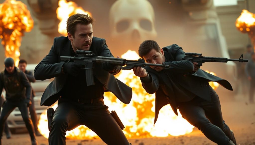 Ryan Gosling and Chris Evans in The Gray Man Netflix Original Movie