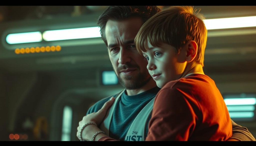 Ryan Reynolds and Walker Scobell in The Adam Project Netflix Original Movie