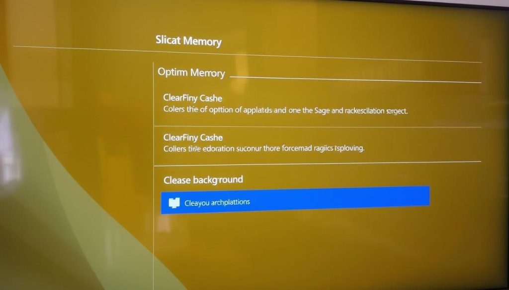 Smart TV showing memory management settings