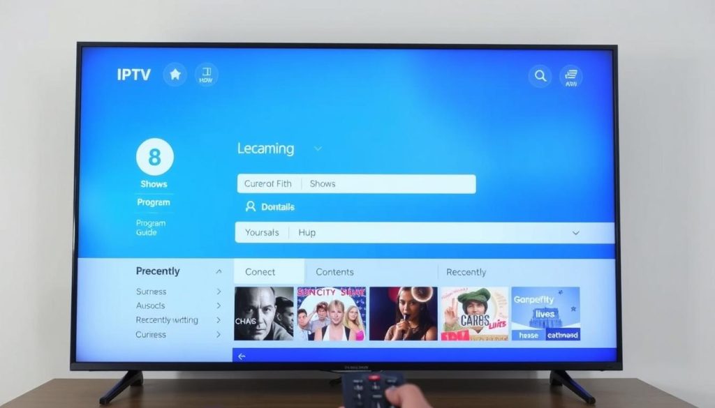 User-friendly IPTV interface showing program guide, search functionality and content categories for a reliable IPTV service in United States User-friendly IPTV interface showing program guide, search functionality and content categories for a reliable IPTV service in United States