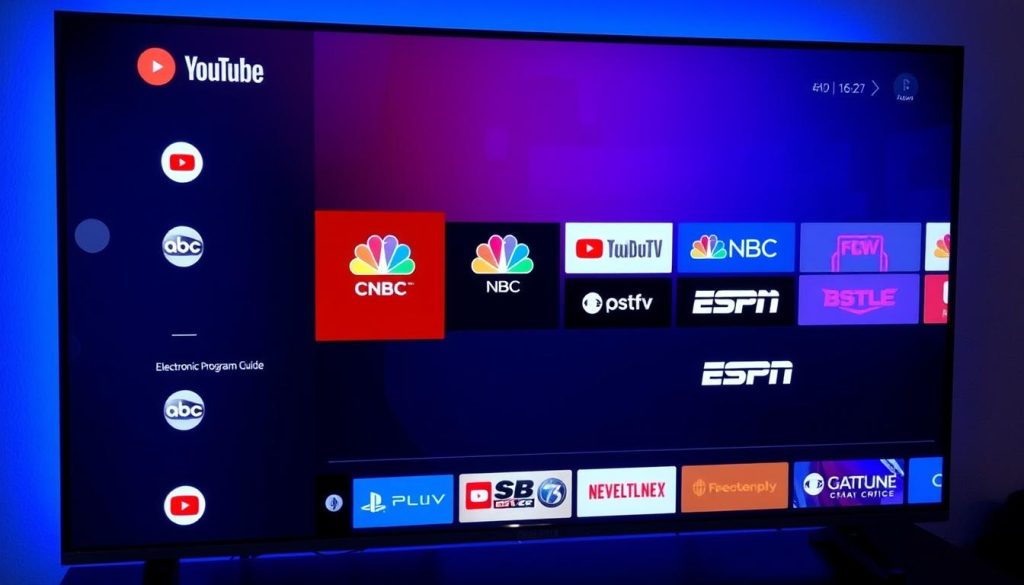 YouTube TV interface showing live channels and program guide as a reliable IPTV service in United States YouTube TV interface showing live channels and program guide as a reliable IPTV service in United States