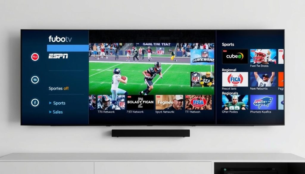 fuboTV interface highlighting sports programming as a sports-focused reliable IPTV service in United States fuboTV interface highlighting sports programming as a sports-focused reliable IPTV service in United States